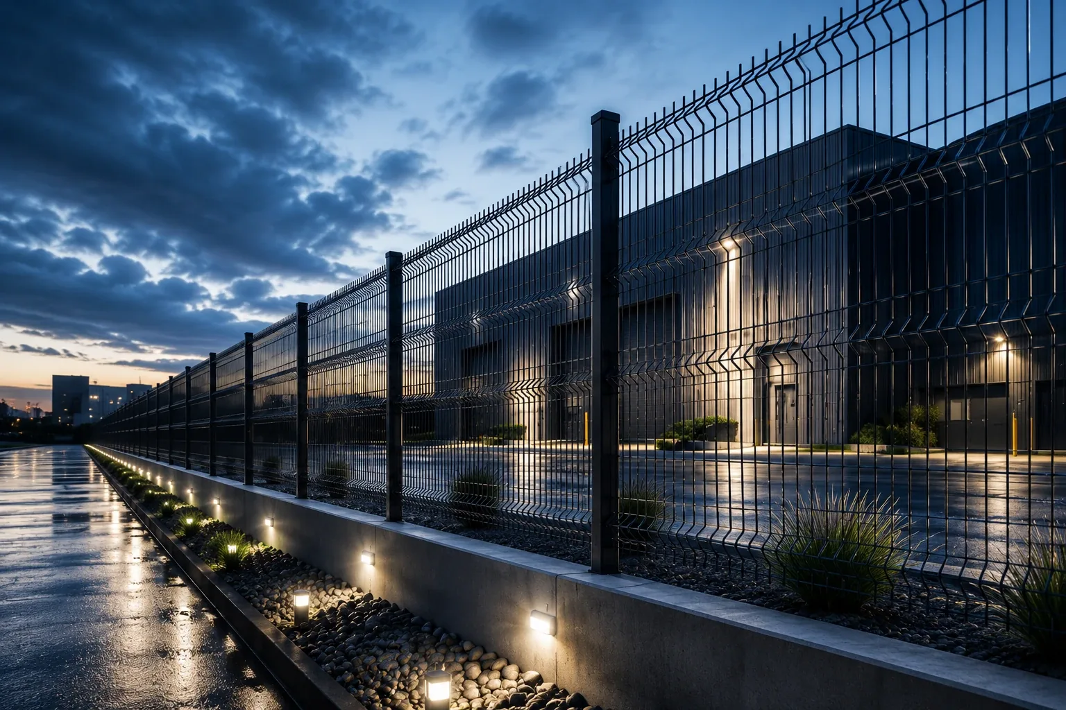 Chain link fence at sunset - Z Wire premium fencing